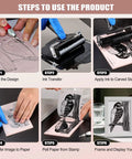 Steps to use All In One Linocut Printmaking Kit With 5 Soft 4x6 Blocks Carving Knife Brayer And 20 Transfer Papers For Beginners And Artists Dope Starter Kit For Block Printing And Stamp Making Projects