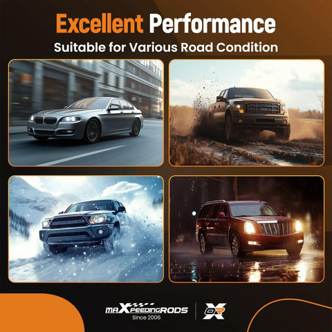 Four vehicles showcasing excellent performance in diverse road conditions.