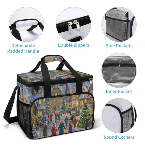 Insulated Picnic Backpack Tote Bag 30L Large Capacity Go To Cooler For Beach Camping And BBQ with detachable handle and zippers