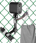 Fence Mount Live Streaming Kit For Mevo Start And GoPro On Chain Link Fences With Storage Bag and Portable Clamp visible