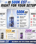 Rock Hard 2 Oz Rc Differential Oil 500K Cst Silicone Fluid for tuning RC cars, showing viscosity benefits and details.