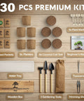 Beginner Bonsai Tree Kit With 5 Unique Japanese Bonsai Trees, Complete Indoor Bonsai Starter Kit layout of tools and components