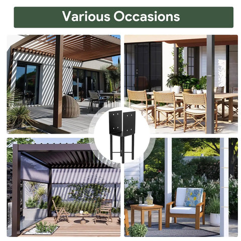 4 Pack Heavy Duty U Shaped Post Base For Concrete Foundations, 5.7x5.7 Inch Stainless Steel Guardrail Bracket For Decks Fences Railings Gazebos And Pergolas, Tough As Nails, Built To Last
