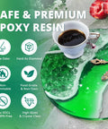 Crystal Clear Epoxy Resin Kit 2 Gallon Self Leveling Low Odor No Bubbles 1:1 Ratio Food Safe Resin And Hardener with green tabletop