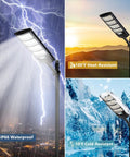 Outdoor Solar Flood Lights With Motion Sensor And Remote Control Waterproof Dusk To Dawn Led Street Lights in diverse weather conditions