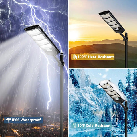 Outdoor Solar Flood Lights With Motion Sensor And Remote Control Waterproof Dusk To Dawn Led Street Lights in diverse weather conditions