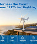 Powerful 1200W Wind Generator With 5 Blade High Efficiency Turbine Low Start Up Speed At Two Point Five Meters Per Second Weather Resistant