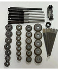Top Tier 20 To 43mm Car Valve Seat Reamer Set For Hard Alloy Diamond Grinding Wheel Repair Fix Kit, tools and wheels laid out