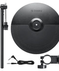 Mute Cymbal Expansion Kit For Electric Drum Set With 12 Inch Cymbals Heavy Duty Iron Bracket Signal Cable And Rack Clamp