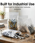 4 By 6 Inch Plastic Zip Bags Extra Heavy Duty 6 Mil Clear Reclosable Zip Top Storage Bags 1000 Count For Parts And Tools Organization Shipping Packaging And Small Item Storage, filled with bolts