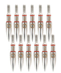 Pack of 12 100 Grain Screw In Archery Field Points for Recurve and Compound Bow Target Practice, stainless steel with O rings
