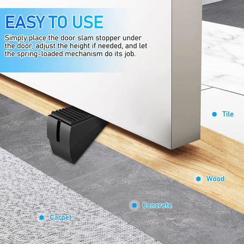 Heavy Duty Door Stopper Wedge With Non Slip Black Rubber Base Made Of Zinc Alloy Keeps Doors From Slamming And Protects Walls