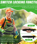 Gardener using Replacement Sprayer Wand For Ryobi P2800 And P2803 Compatible With Pump Action Sprayer, showing switch function.