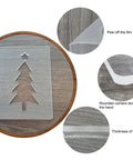 Top Shelf Christmas Acrylic Router Templates With Slick Holiday Motifs For Knockout Diy Woodworking and Cabinet Jigs Measuring Five Point Five By Seven Point Nine Inches In Crisp White Finish, featuring rounded corners.