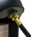 Close-up of Buddy Series 10 Foot Propane Hose Assembly for Portable Heaters with POL connection to tank, durable replacement part
