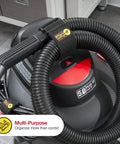 Assorted Twelve Pack Elastic Cinch Straps For Cords, Hoses, Ropes And Cables securing vacuum hose neatly on appliance.