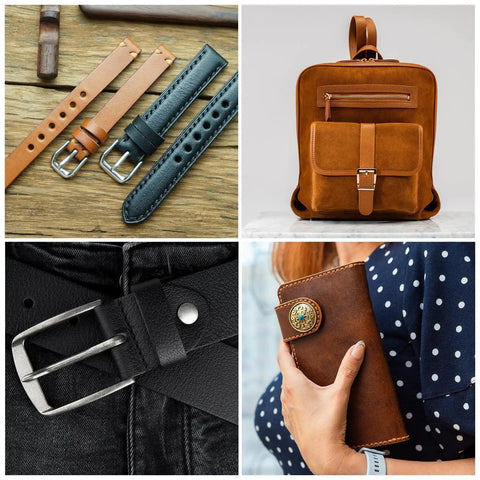Arc Shaped Leather Punch Set 10mm 15mm 20mm 30mm 40mm For Belts Wallets And Bags Arch Curve Cutter No Fuss Built Tough Iron Punch Tool One Piece Construction For Thick Leather Clean Cuts And Easy End Punches, leather accessories including belts, watch straps, backpack, and wallet.