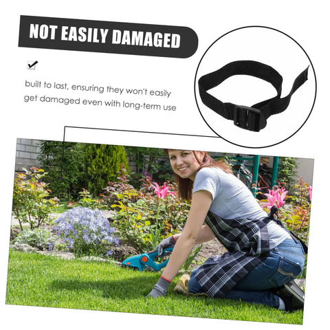 Garden tool straps and woman aerating lawn with 8 Pack Garden Aerator Shoes Straps Easy Assembly For Lawn And Patio Aerating Spikes Shoes Not Included A Versatile Lawn Care Tool To Boost Soil Aeration On Grass Dirt And Hard Surfaces