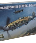 Messerschmitt Bf 109G2 Trop Model Kit One Thirty Second Scale With Over 240 Parts And Photo Etched Details packaging front