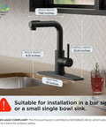 Top Shelf Compact Kitchen Faucet With Pull Down Sprayer And Rock Solid Stainless Steel Build Matte Black Finish, 10.24 in height.