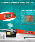 120W Digital Soldering Iron For DIYers With LED Display, Quick Heat Ceramic Heater From 356F To 932F, Auto Sleep And Temp Calibration