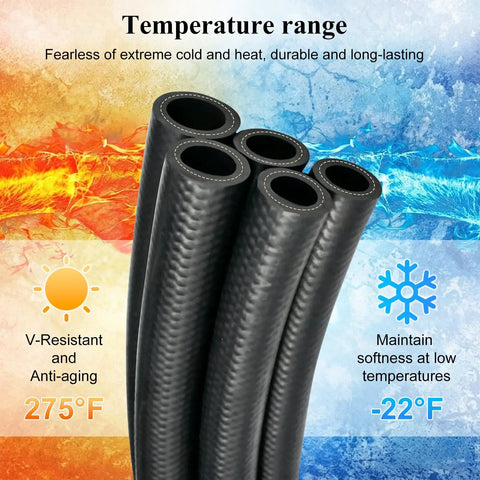Must Have 25 Piece Fuel Line Hose Kit With 3.3 Foot Lengths And Five Inner Diameters Three Eighths Inch One Half Inch