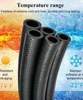 55 Piece Heavy Duty Fuel Line Hose Kit With Clamps For Lawn Mowers And Small Engines Includes 10 Ft NBR Rubber Tubing In 3/8 Inch 5/16 Inch Sizes To Keep Your Ride Running Smoothly Without Leaks Or Hassles Now, black hose tubes, 275°F to -22°F