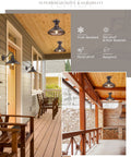 One Light Semi Flush Mount Outdoor Ceiling Light In Oil Rubbed Bronze Finish Vintage Industrial Farmhouse Style Fixture installed on porch ceiling