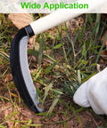 Carbon Steel Grass Sickle For Easy Weeding And Harvesting, Lightweight Garden Hand Tool With Sharp 15 Inch Blade And Wooden Handle