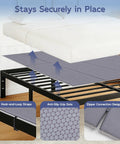 Queen Size Bunkie Board 60 X 80 Featuring Zipper Secured Panels For Zero Sag Mattress Support on bed frame with anti-slip design.