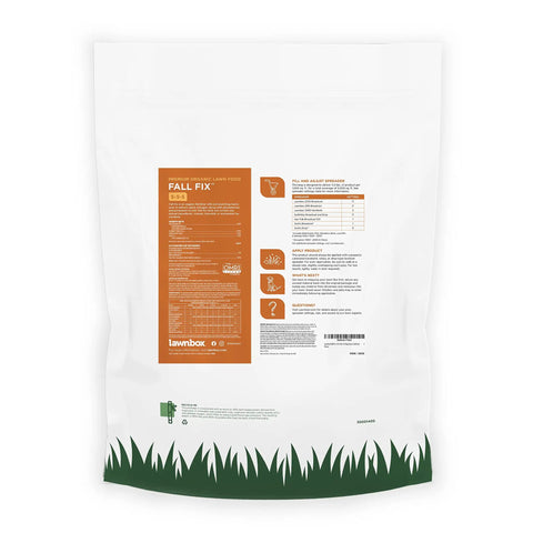 Fall Fix 5 5 5 100 Percent Organic Grass Fertilizer For Fall Seeding And Lawn Recovery, 25 Pound Bag, back view