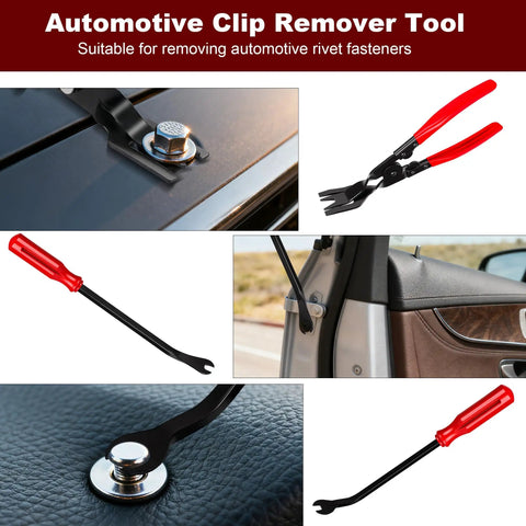 Solid Gear 8 Piece Auto Trim Removal Kit With Non Scratch Pry Bars And Heavy Duty Fastener Clip Pliers For Smooth Car Panel And Dash Restoration Jobs Daily showing clip and trim tools.