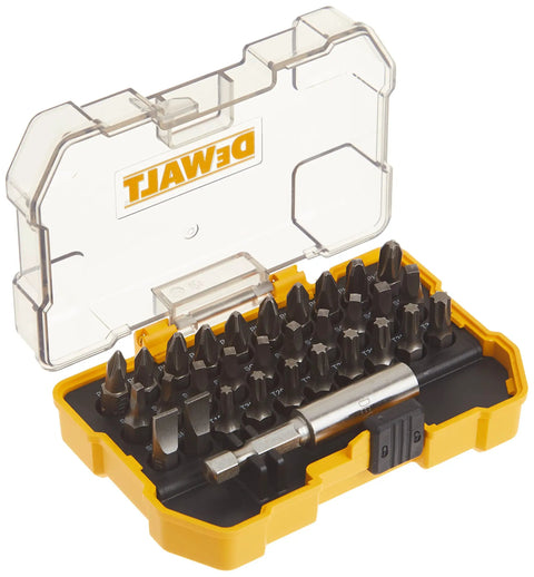 DWAX100 31 Piece Screwdriving Set With Magnetic Bit Tip Holder And Extra Small Tough Case Durable S2 Bits
