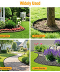 Heavy Duty 33 Foot Landscape Edging No Dig Plastic Garden Border Two Inch Tall Strong Border With 30 Anchoring Spikes Easy Installation In Sun And Rain Black used in gardens