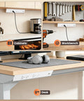 2 Pack 16 Inch Under Cabinet Power Strip With GFCI, 20A Duplex Outlets, USB A And USB C, installed in kitchen, workshop, desk