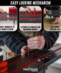 Easy locking mechanism for Heavy Duty 24 Inch Aluminum T Track Extensions For Woodworking Setup With Splice Plates And Hardware Set Of 2