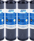 Four Golden Icepure carbon filters, 10x2.5 inches, 1 micron, NSF certified. One Micron 2.5 Inch by 10 Inch Whole House CTO Carbon Water Filter Compatible With DuPont WFPFC8002 WFPFC9001 FXWTC Culligan P5 D WHCF WHWC D10A DWC30001 4 Pack.