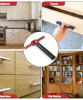 Adjustable Cabinet Hardware Jig And Handle Template Tool Crafted From Heavy Duty Aluminum, shown in kitchen and drawer use.