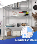Beefy 5 Tier Heavy Duty Wire Shelving Rack With 4000 Lbs Capacity, 48 X 24 X 76 Chrome Wire Shelves On Wheels With 4 Inch Casters, NSF Commercial Rolling Rack, Adjustable Storage For Garage Kitchen Warehouse in living room storage setup