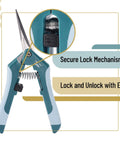 Gardening Pruning Shears 6.5 Inch With Straight Stainless Steel Blade, Ergonomic Handle And Spring Loaded Mechanism detail