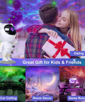 Nebula Night Light Projector For Kids With 8 Nebula Effects And Green Twinkling Stars, used for car ceiling and gaming room decor.