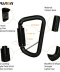 Auto Locking Carabiner 50KN for Tough Climbs and Rappelling Heavy Duty Steel D Shaped Captive Pin UIAA ANSI Compliant