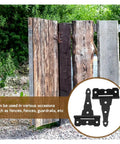 Heavy Duty 4 Inch Adjustable T Shaped Shed Hinges 2 Pack on wooden shed door
