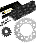 Honda TRX200 FourTrax 2X4 Ride Ready Drive Chain And Sprockets Kit with master link and rivet link for ATV replacement.