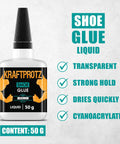 All Purpose Shoe Repair Adhesive For Sole Separation And Seam Cracks In Sneakers Boots And Work Shoes Waterproof Fast Drying Thin Cyanoacrylate Formula For Leather Rubber And Vinyl in 50g bottle