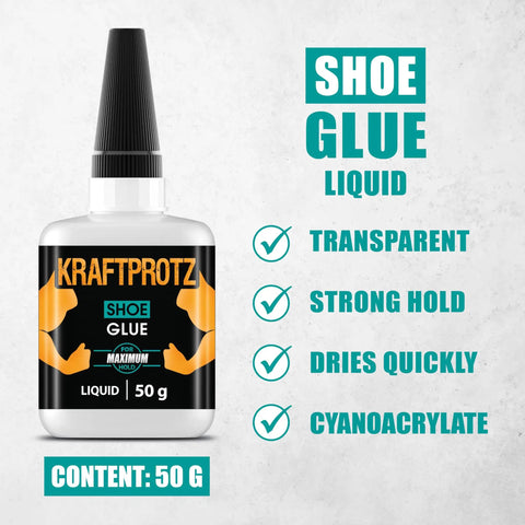 All Purpose Shoe Repair Adhesive For Sole Separation And Seam Cracks In Sneakers Boots And Work Shoes Waterproof Fast Drying Thin Cyanoacrylate Formula For Leather Rubber And Vinyl in 50g bottle