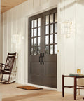 Beacon Square Outdoor Wall Light In White 1 Light Exterior Sconce With Clear Hammered Glass Craftsman Style by front door