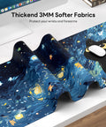 Starry Night Cat Mouse Pad 31.5 By 11.8 Large Desk Mat With Stitched Edges Non Slip Rubber Base And Reinforced Stitching for Office