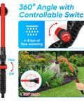 2 In 1 Bendable Watering Wand For Garden And Car Cleaning, Heavy Duty Sprayer with 360° switch and garden use shown