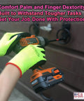 Non Slip Work Gloves For Men And Women With Water Based Latex Palm Coating Extra Duty 10 Pair Pack Durable Green Size Large